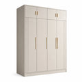 Armadio a 4 Ante in Legno MDF con Maniglie Dorate 200x60x240 cm