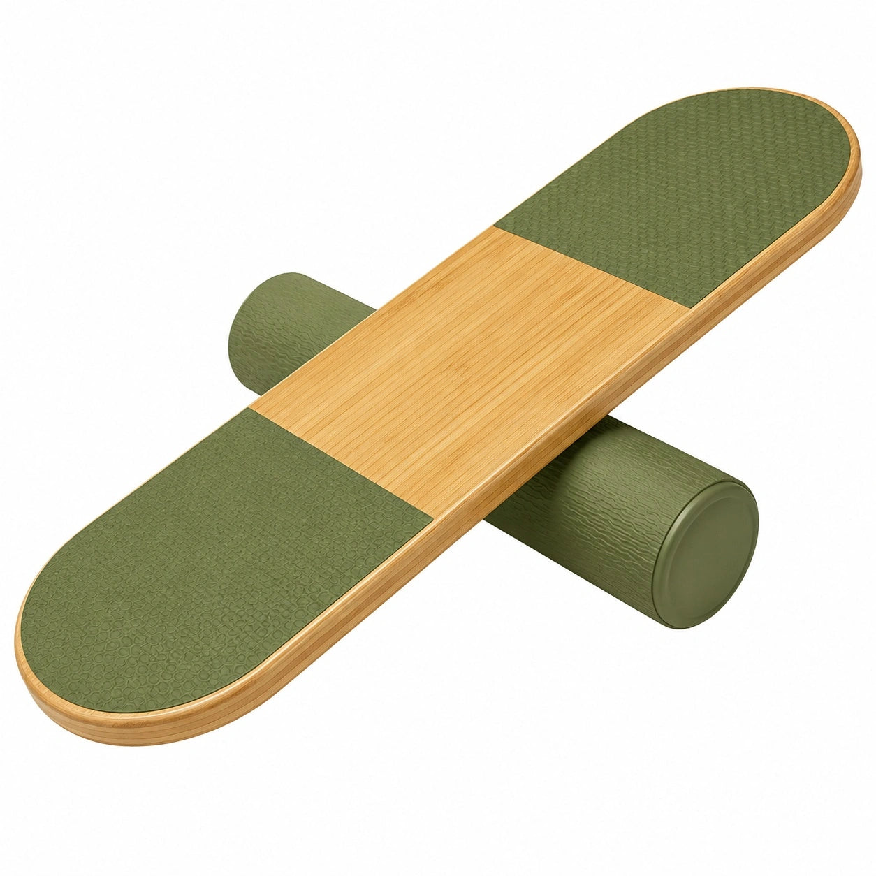 Cassettiera curva in legno e tessuto con 4 cassetti, noce/beige