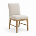 Sedia in legno di quercia e tessuto beige