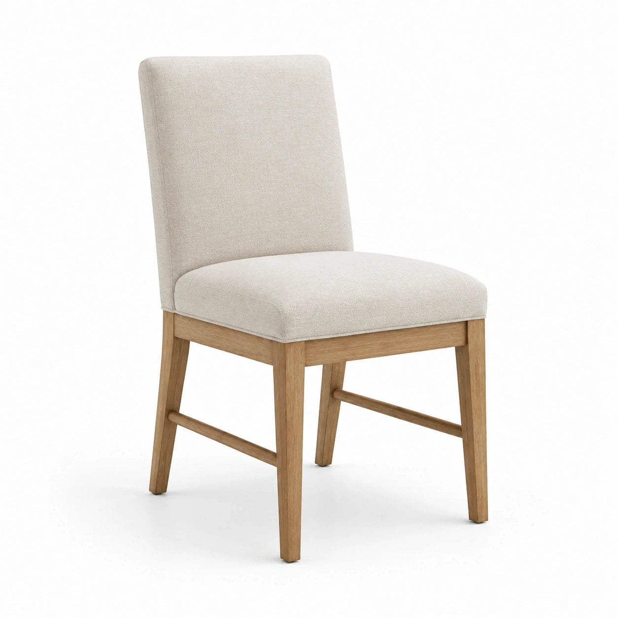 Sedia in legno di quercia e tessuto beige