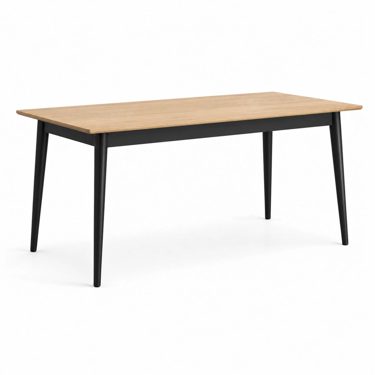 Tavolo da pranzo in quercia e metallo nero 160x90x75 cm