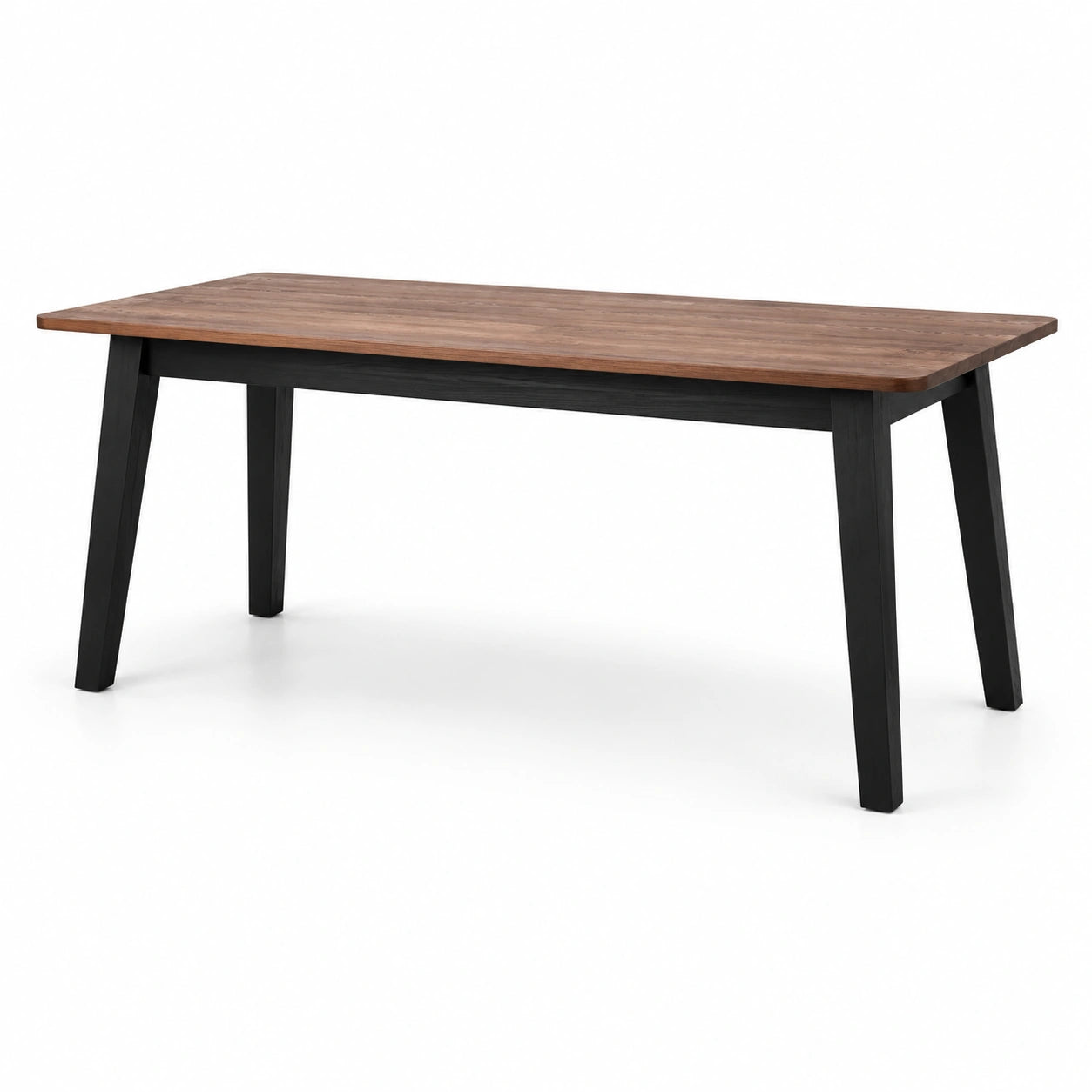 Tavolo da pranzo in legno e metallo marrone e nero 180x90x75 cm