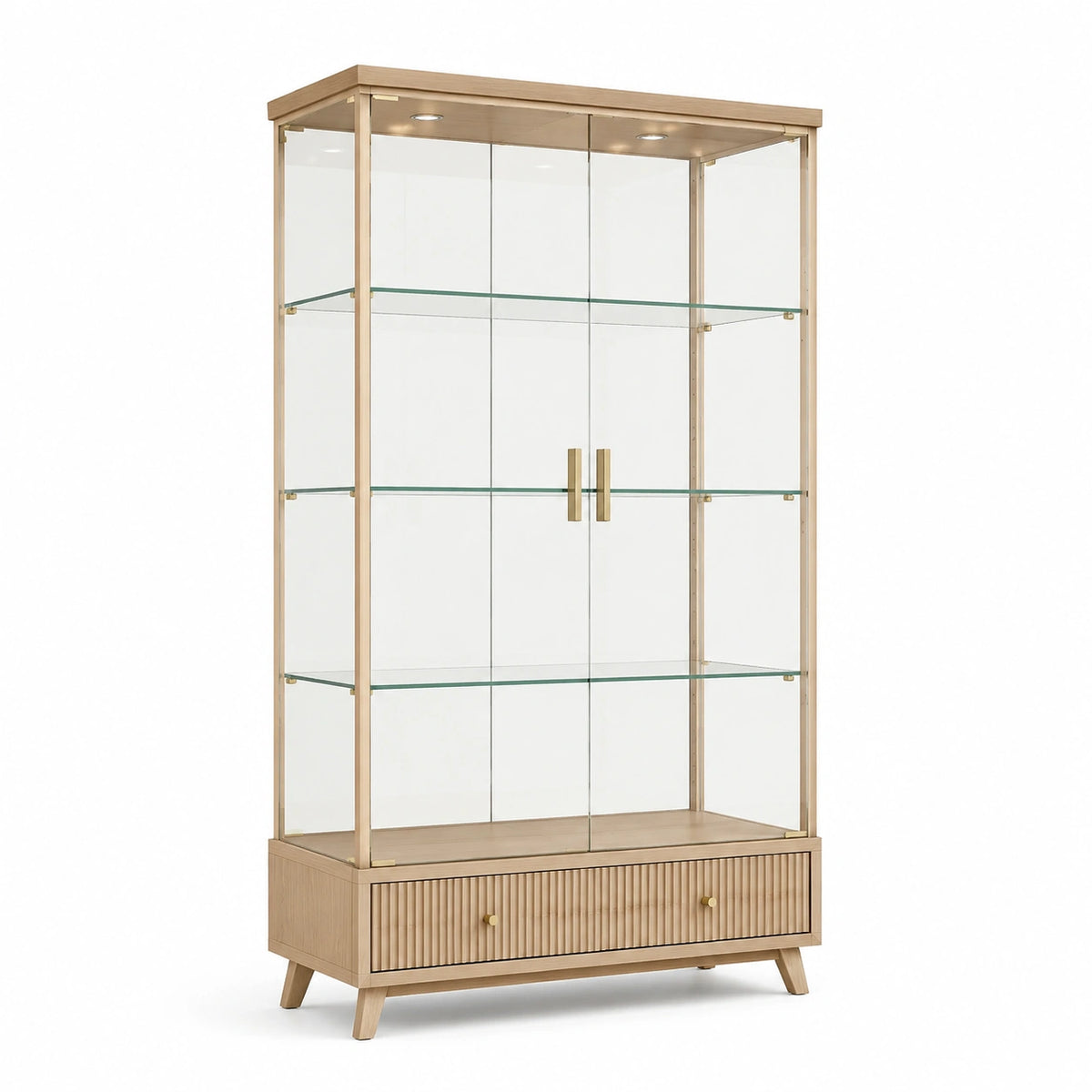 Vetrina in Legno con Vetro Temperato e LED 180cm