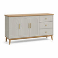 Credenza in MDF e legno massello grigio chiaro 120x40x75 cm