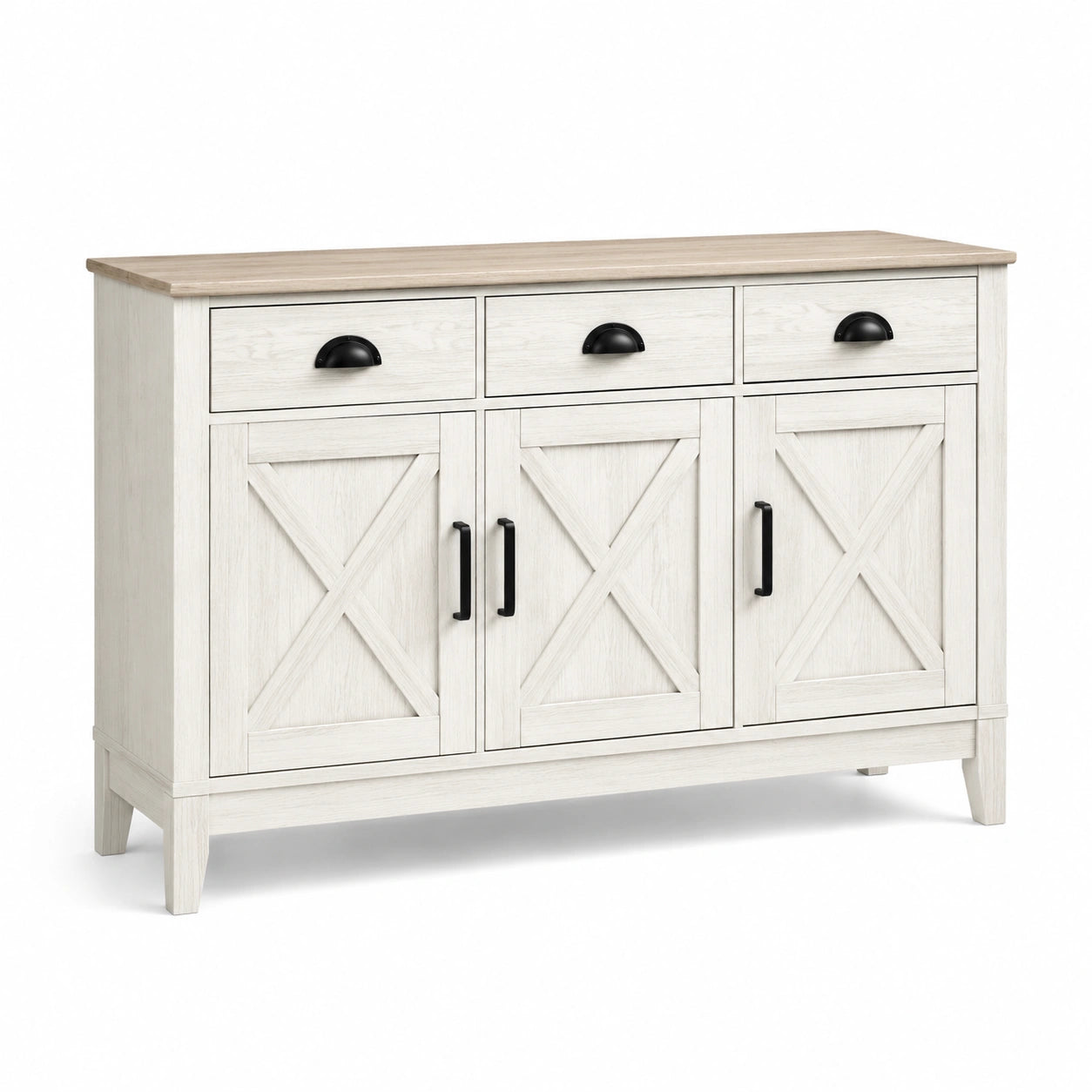 Credenza in legno con cassetti e ante rustiche